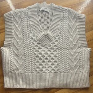 Aritzia Light Cream Cable Knit Vest